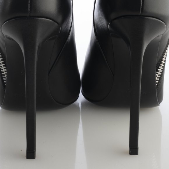 NIB YSL SAINT LAURENT Paris Fold Over Studded Leather Booties - Picture 8 of 11